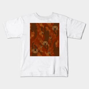 Sea Otters Playing Hide and Seek with Kelp Fall Autumn Colors Kids T-Shirt